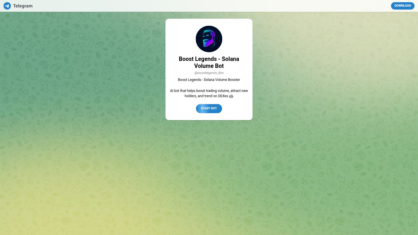 Boost Legends - Solana Volume Bot on Telegram